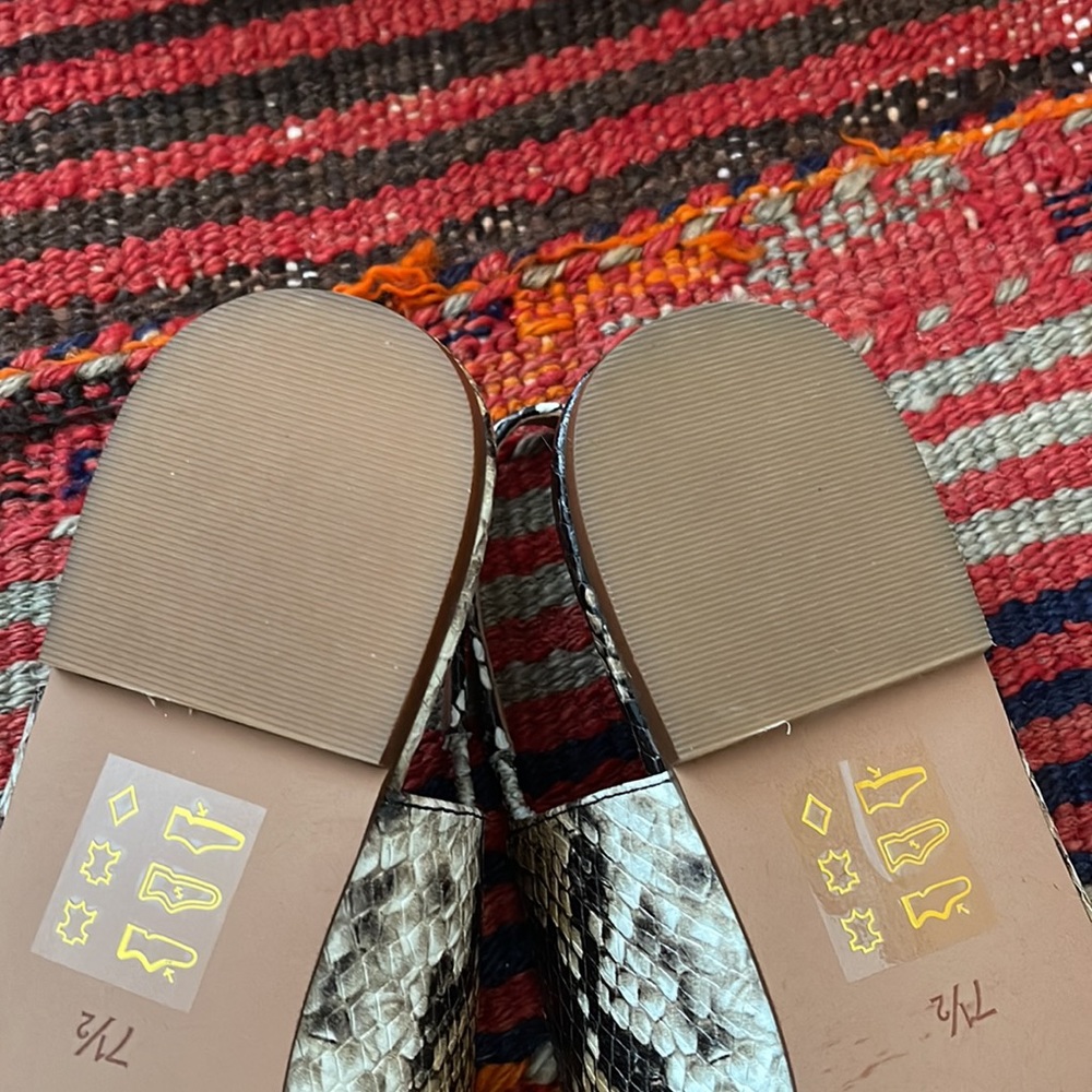 Women Modern Madewell Margo Slingbacks Snake Print Leather Mules Slide Shoes 7.5 - Picture 5 of 6